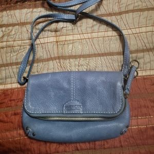 Blue leather crossbody